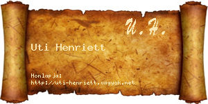 Uti Henriett névjegykártya